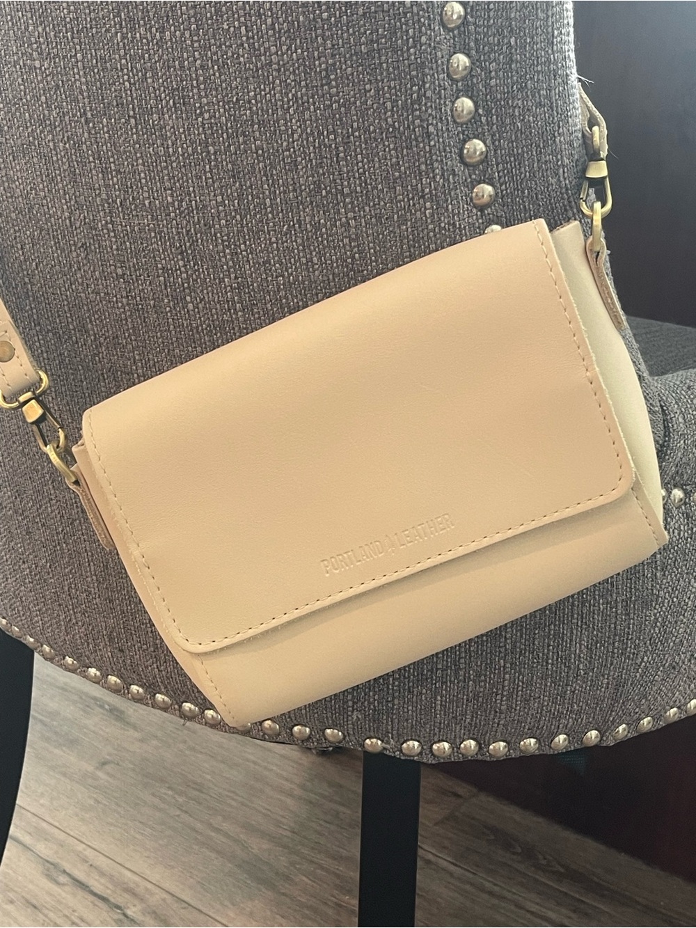 Portland Leather Cream Crossbody Bag
